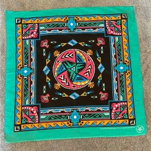 Vintage Southwest Tribal Native Aztec Motif Pattern Hanker-chief Bandana